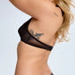 Satin & Sheer Open Cup Bra Blush Tempt Black-2