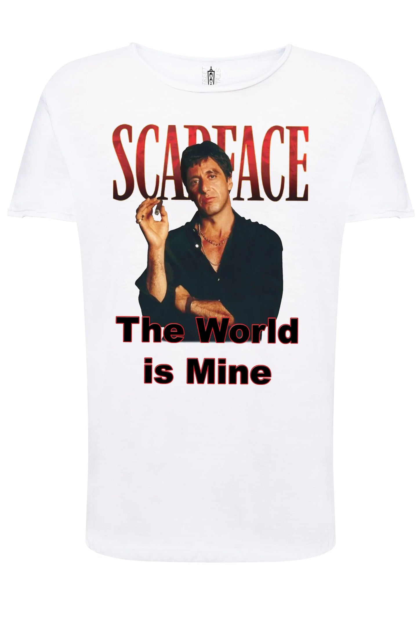 Scarface con Sigaro The Legend Soggetto Attore Cinema Film 18-25 T-shirt Urban Slub Men Uomo 100% Cotone Fiammato JK STREET STYLE