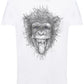Scimmia Stilizzato Color Cantante Soggetto 18-73 T-shirt Urban Slub Men Uomo 100% Cotone Fiammato BS STREET STYLE