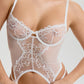 Sheer Embroidery Corset & Garter Straps Blush Enchant White-3
