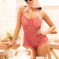Sheer Lace Romper Mapale Cherry-2