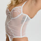 Sheer Embroidery Corset & Garter Straps Blush Enchant White-2