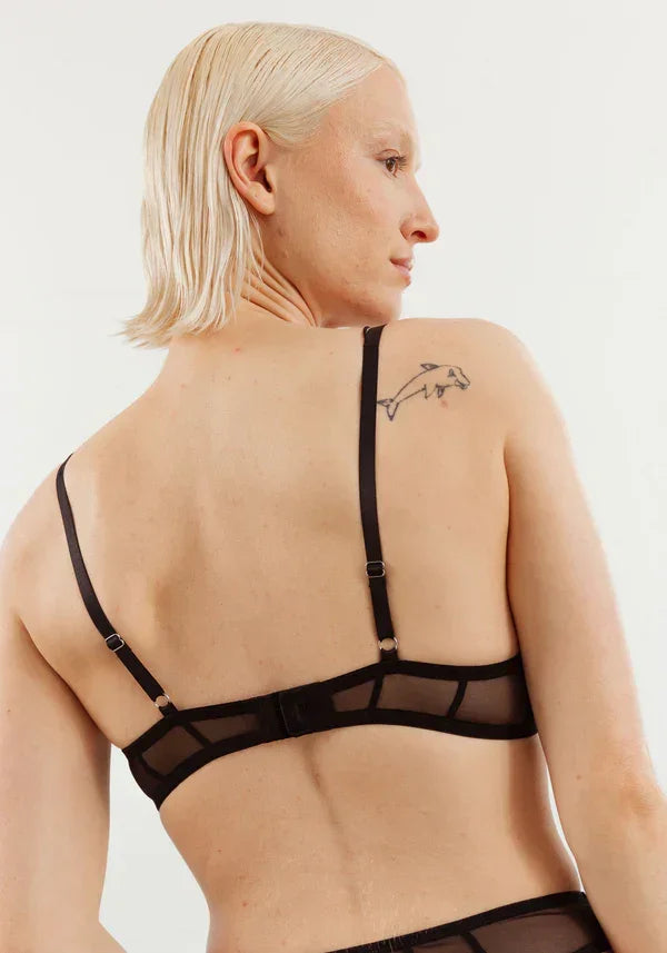 Sheer Balconette Bra Blush Vine - STREET STYLE