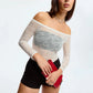 Sheer Lace Off-the-Shoulder Bodysuit Blush Cascade White-3
