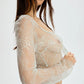 Sheer Eyelash Lace Crop Top Blush Serene Mint-2