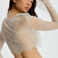Sheer Eyelash Lace Crop Top Blush Serene Mint-1