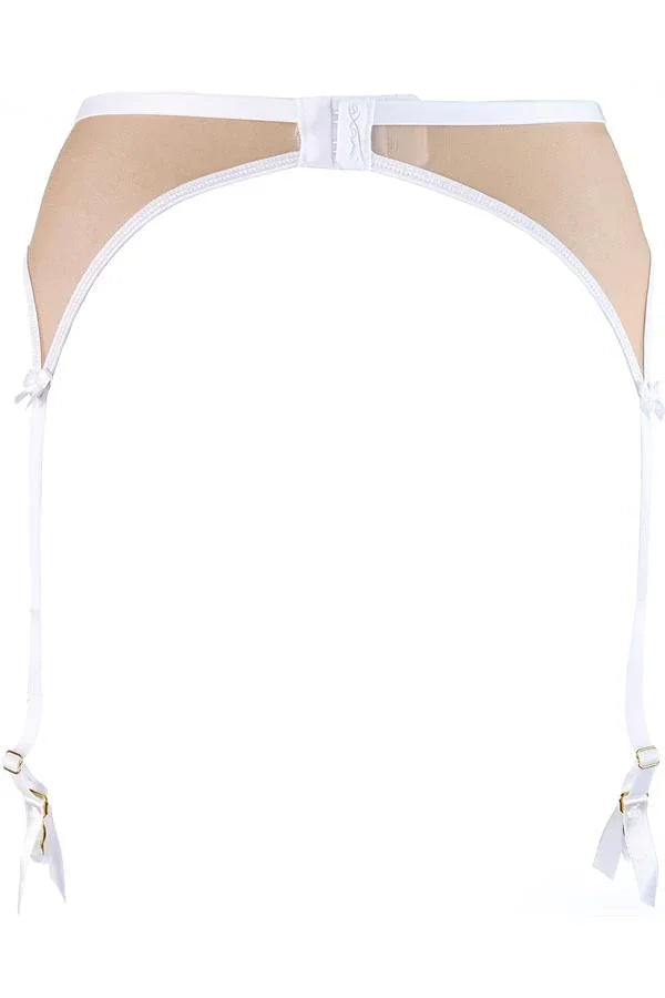 Sheer Mesh Garter Belt Axami Enigma White - STREET STYLE