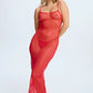 Sheer Mesh Stretch Maxi Dress Blush The Mesh Red - STREET STYLE
