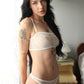 Sheer Stretch Lace High Leg Thong Blush Cascade White-4