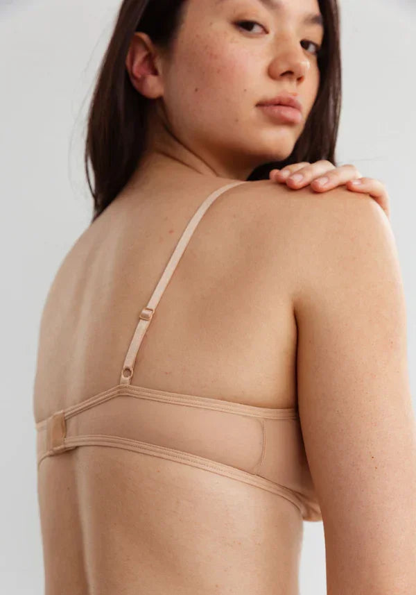 Sheer Wireless Bralette Blush The Mesh Bare - STREET STYLE