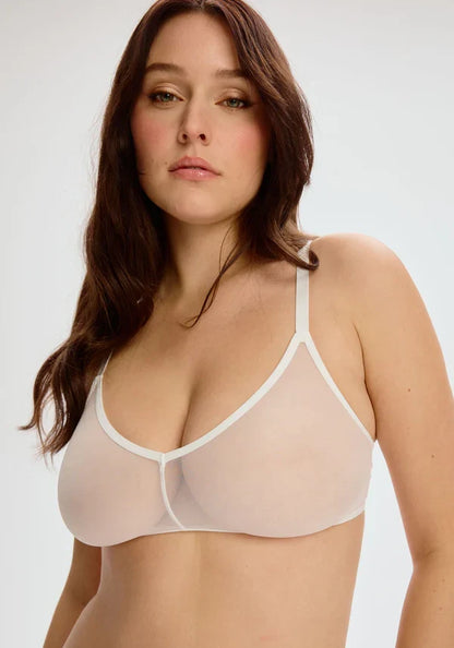 Blush The Mesh Sheer Wireless Bralette White-0