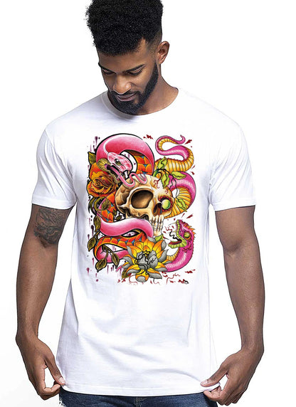 Skull Giolly Asso Tattoo 9011 T-shirt Urban Men Uomo 100% Cotone Pettinato JK STREET STYLE