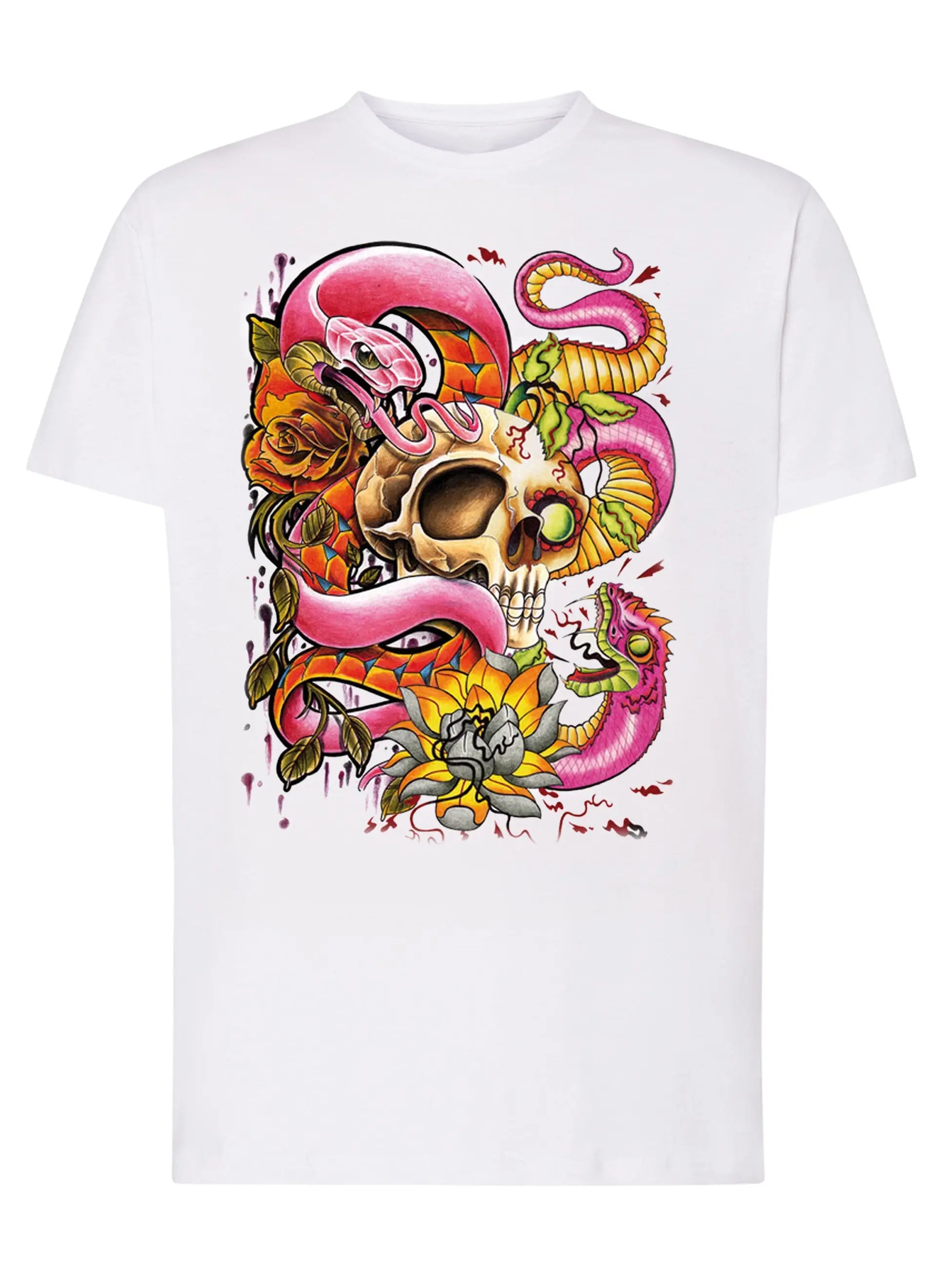 Skull Giolly Asso Tattoo 9011 T-shirt Urban Men Uomo 100% Cotone Pettinato JK STREET STYLE