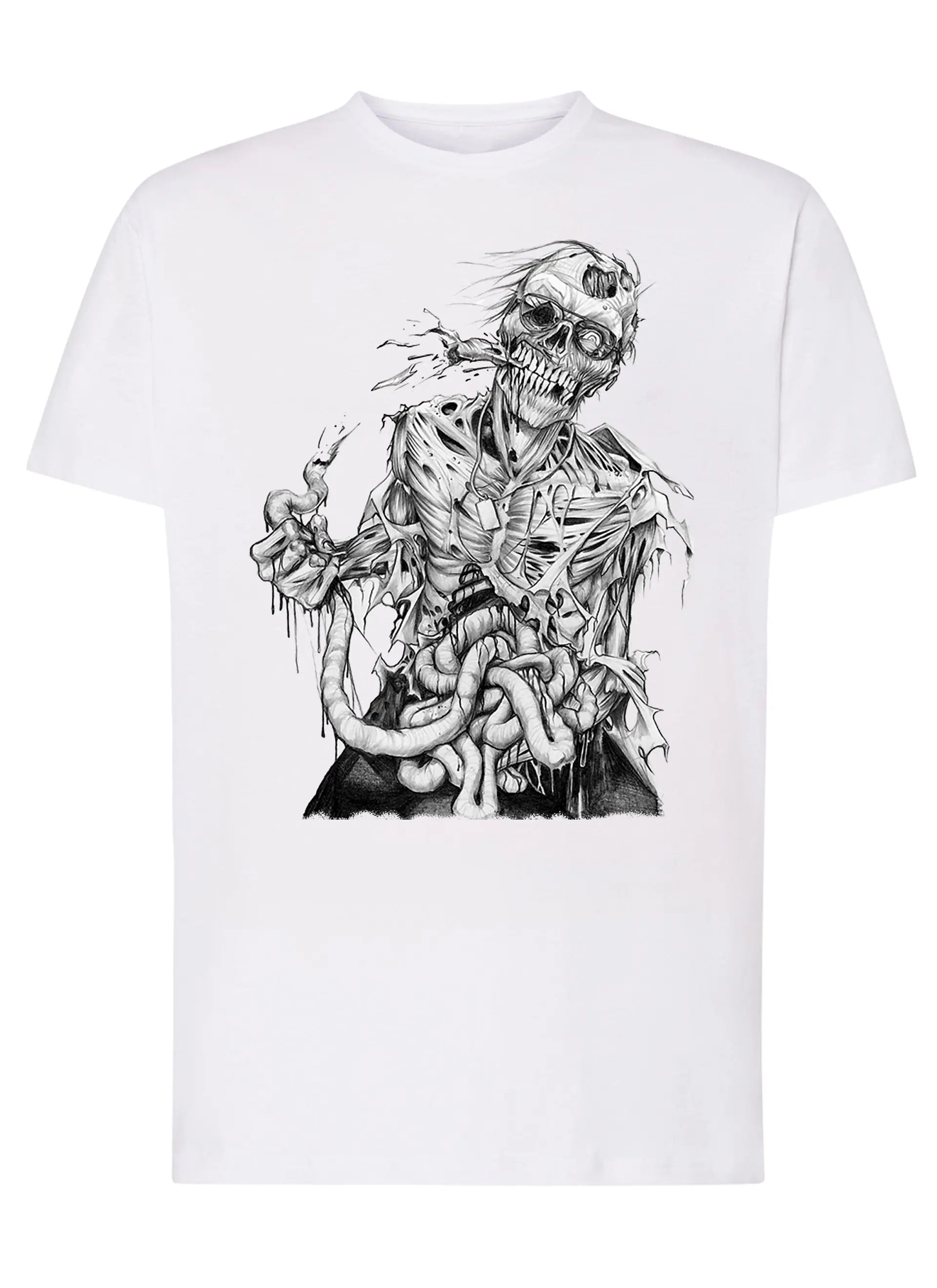 Skull Zombi Silizzato Tattoo 9012 T-shirt Urban Men Uomo 100% Cotone Pettinato JK STREET STYLE