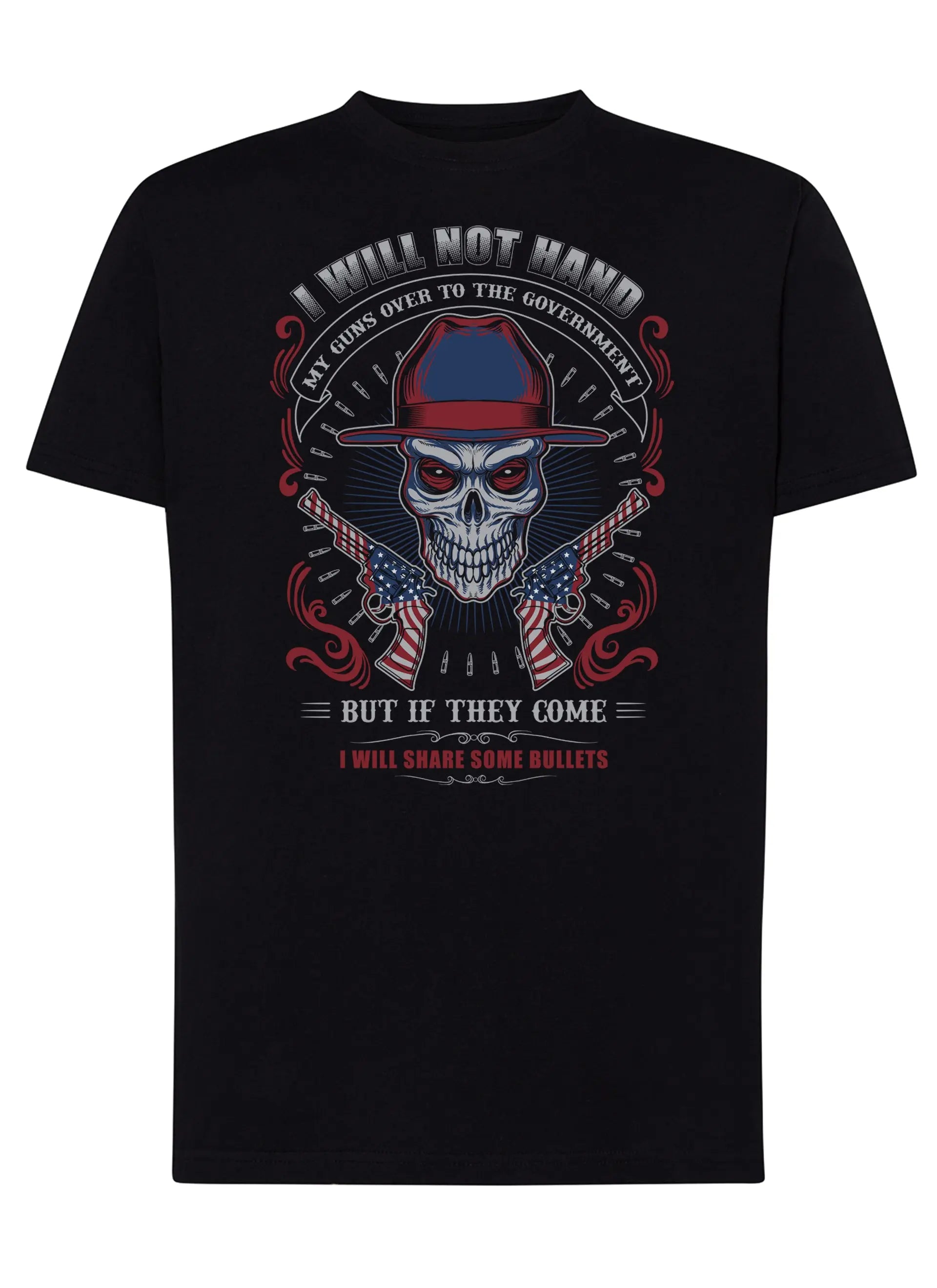 Skull and Guns Skull Boy Tattoo 9050 T-shirt Urban Men Uomo 100% Cotone Pettinato JK STREET STYLE