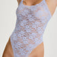 Soft Mesh Lace Bodysuit Blush Rosette Lavande - STREET STYLE