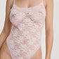 Soft Mesh Lace Bodysuit Blush Rosette Pink-3