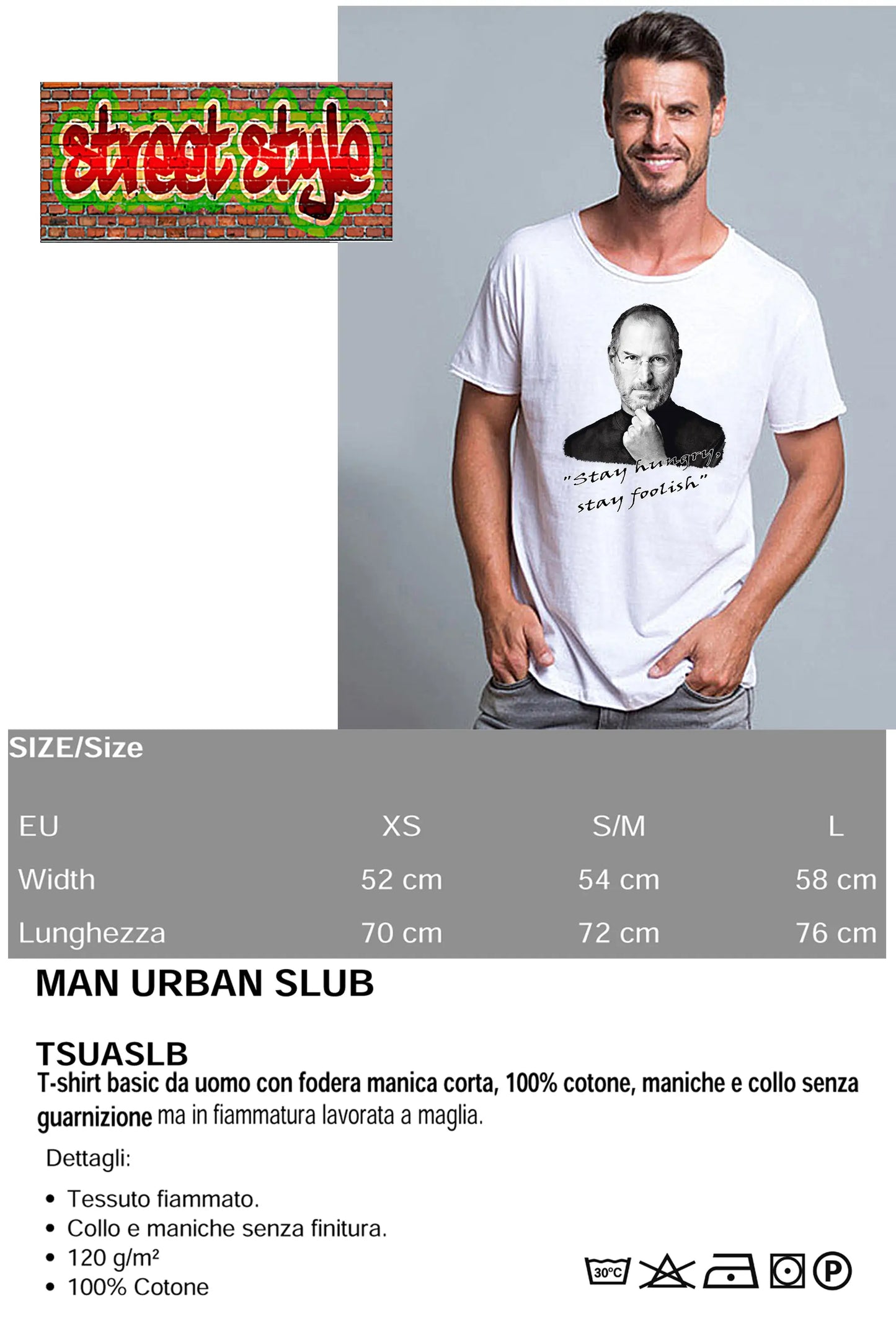 Steve Jobs The Legend Soggetto genio visionario  18-13 T-shirt Urban Slub Men Uomo 100% Cotone Fiammato JK STREET STYLE