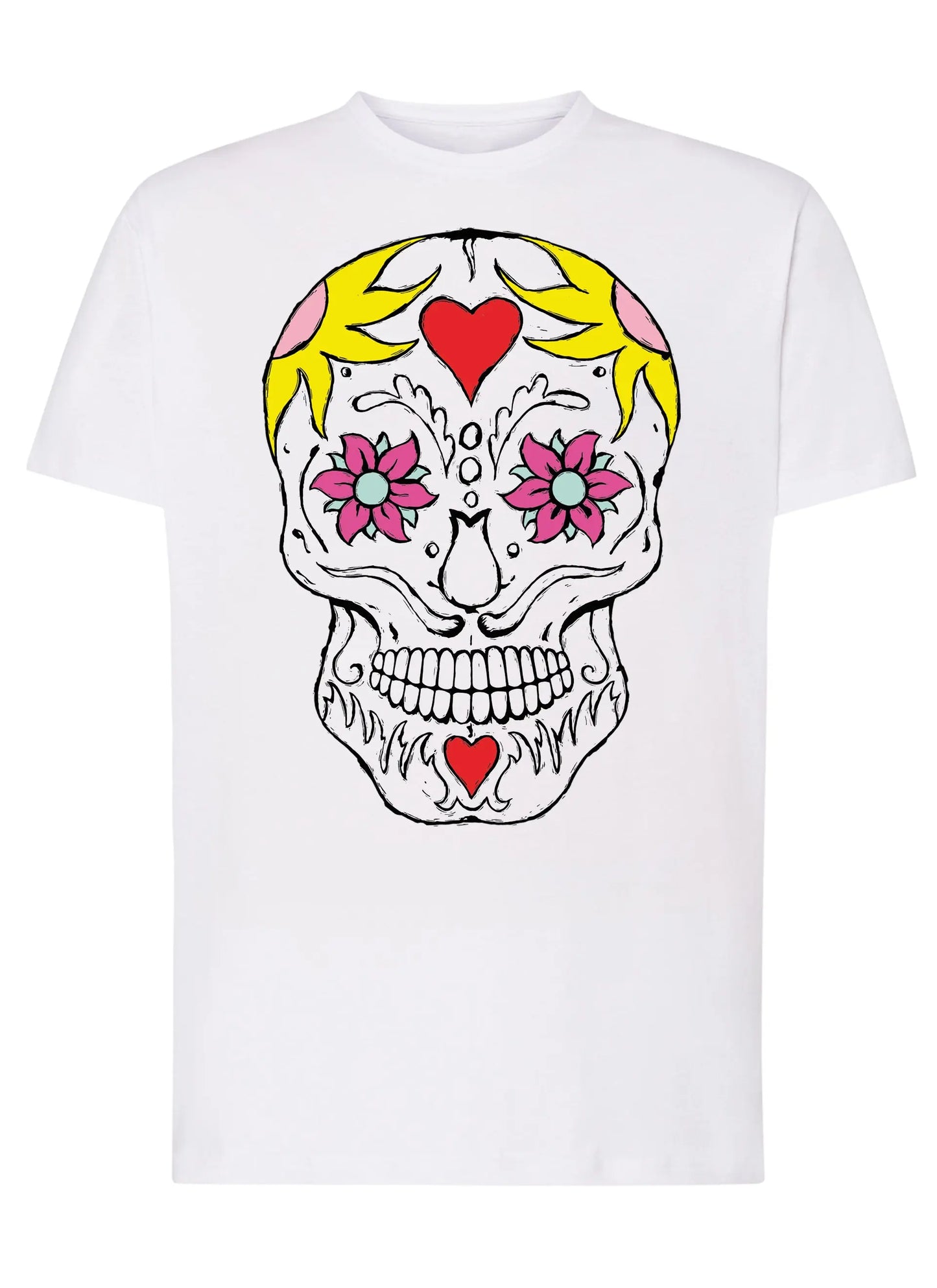 Sull Flor Skull Zombi Tattoo 9021 T-shirt Urban Men Uomo 100% Cotone Pettinato JK STREET STYLE