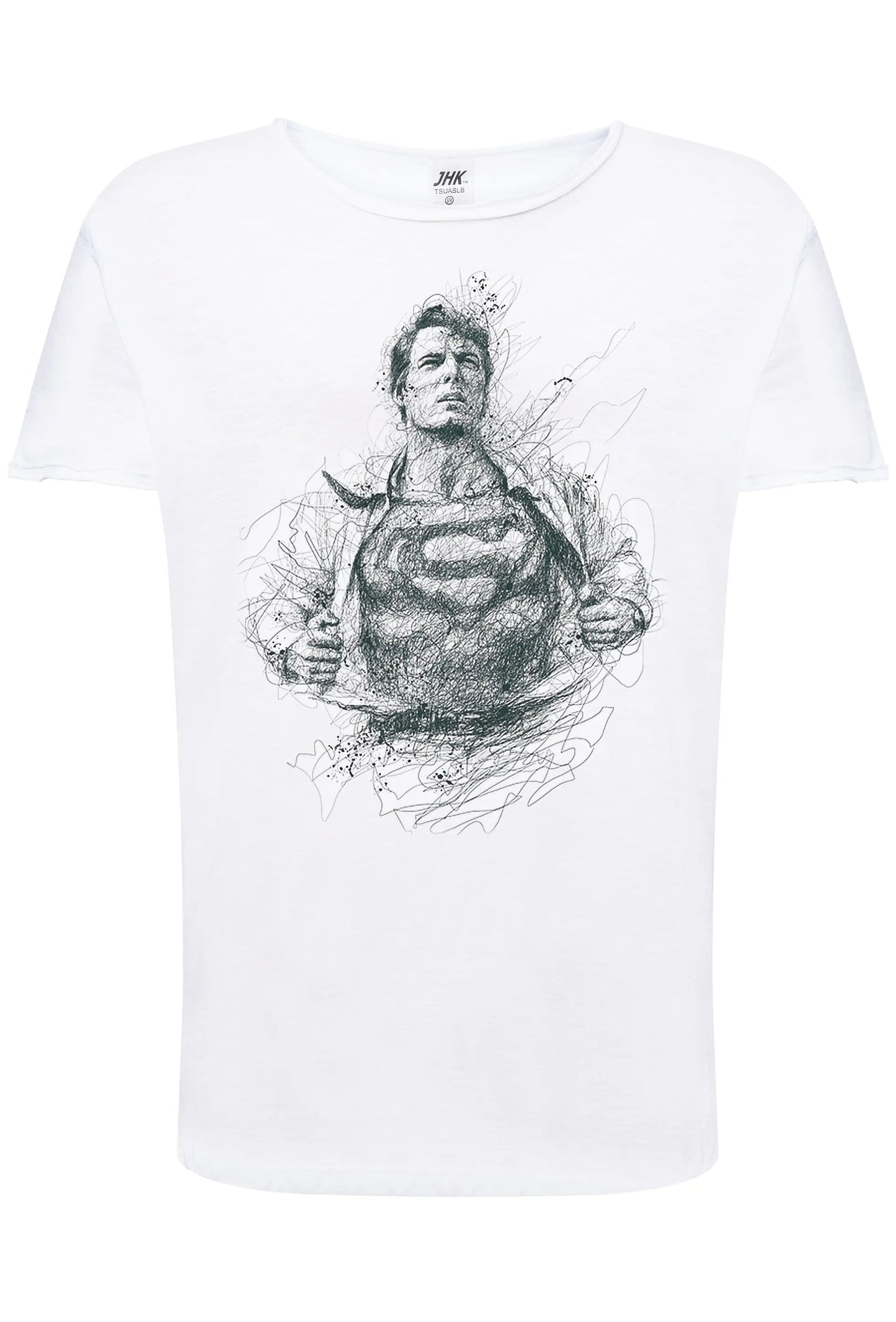 Superman Artistico Stilizzato Super Eroi  18-43 T-shirt Urban Slub Men Uomo 100% Cotone Fiammato JK STREET STYLE