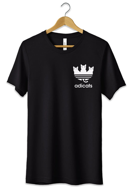 T-Shirt Maglietta Adicats Parodia Gatti Divertente Adidas-0