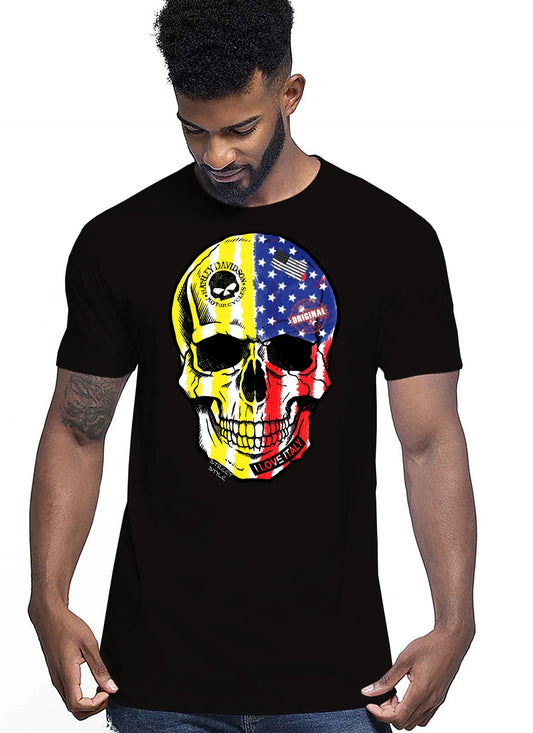 Teschio America Tattoo 9072 T-shirt Urban Men Uomo 100% Cotone Pettinato JK STREET STYLE