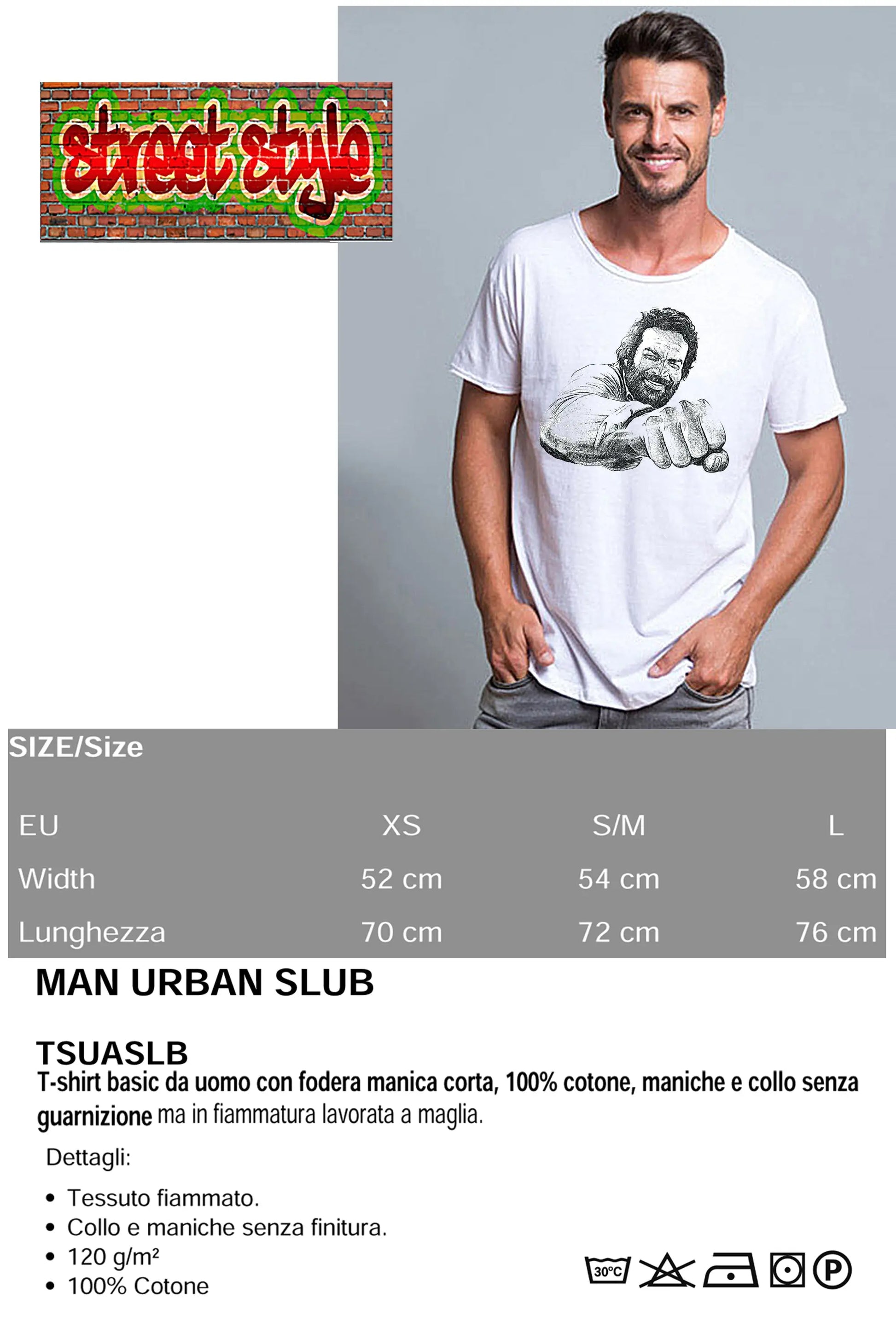 The Legend Bud Spencere Pugno Stilizzato Cinema Attore 18-70-3 T-shirt Urban Slub Men Uomo 100% Cotone Fiammato JK STREET STYLE