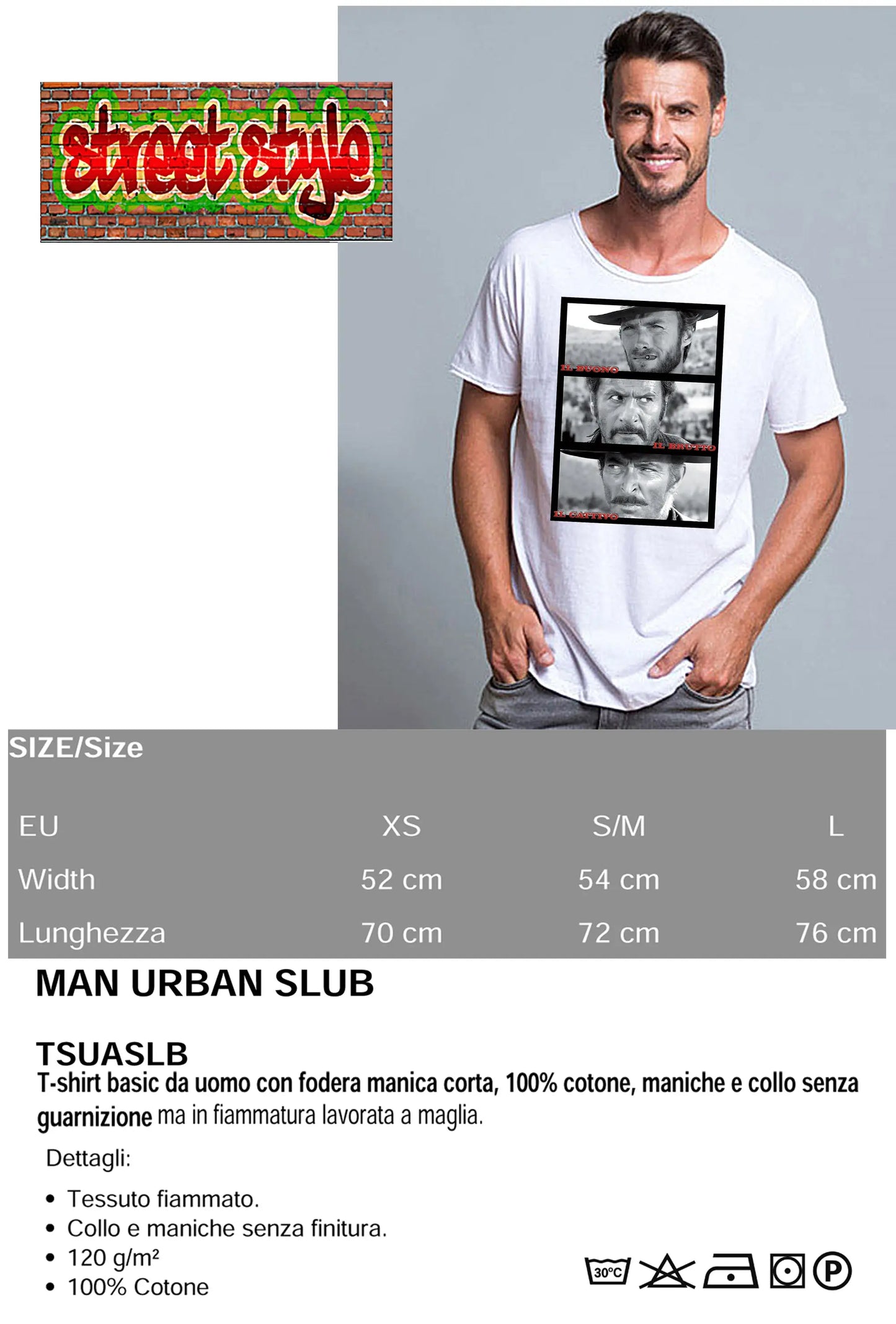 The Legend Il Bello il Brutto e il Cattivo 3 Quad Soggetto Cinema Attori 18-80-1 T-shirt Urban Slub Men Uomo 100% Cotone Fiammato BS STREET STYLE