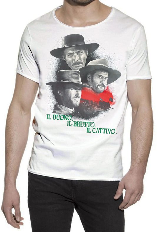 The Legend Il Bello il Brutto e il Cattivo Poster Soggetto Cinema Attori 18-80-2 T-shirt Urban Slub Men Uomo 100% Cotone Fiammato BS STREET STYLE