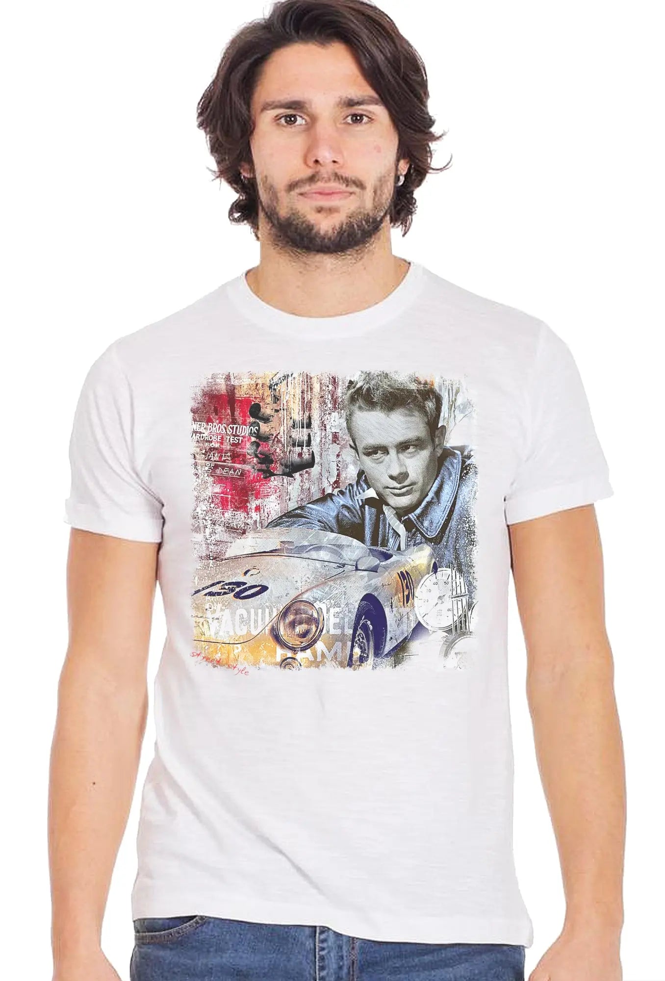 The Legend James Dean 1 Attore Pilota Auto 11002-1 Urban Slub Men Uomo 100% Cotone Fiammato BS STREET STYLE