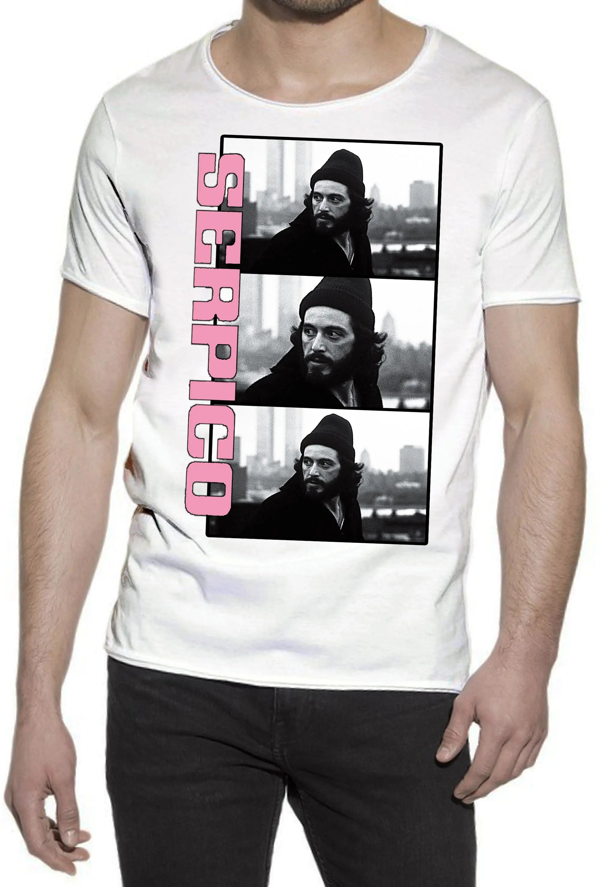 The Legend Serpico Attore Soggetto Cinema 18-91 T-shirt Urban Slub Men Uomo 100% Cotone Fiammato BS STREET STYLE