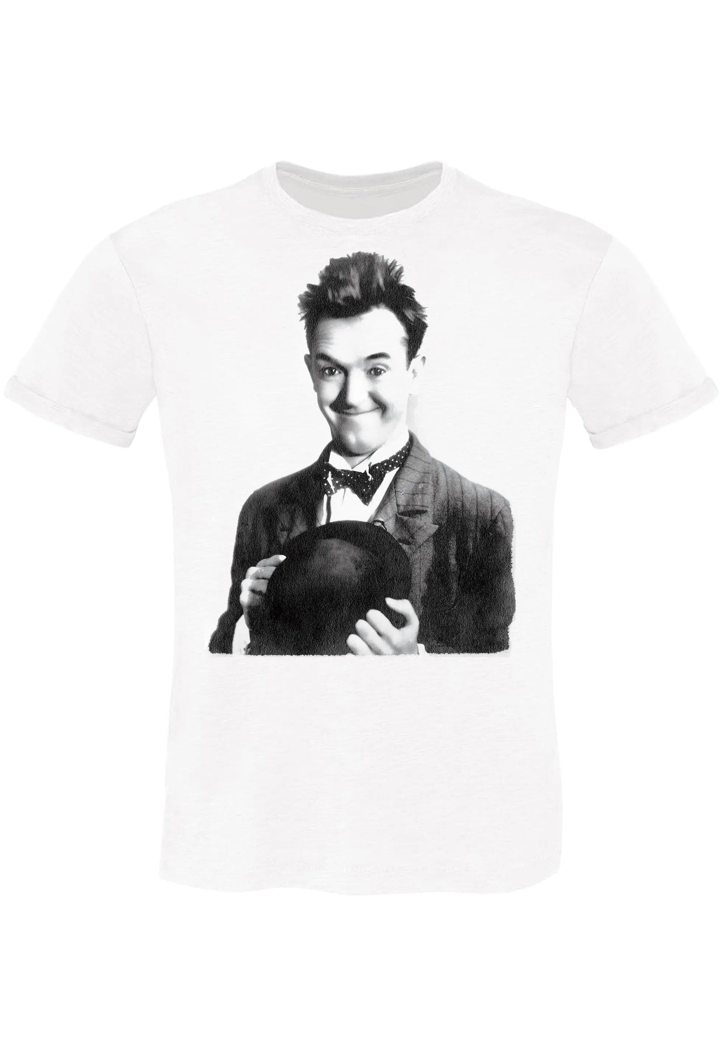 The legend Stan Laurel Cinema Attore Soggetto 18-81-3 T-shirt Urban Slub Men Uomo 100% Cotone Fiammato BS STREET STYLE