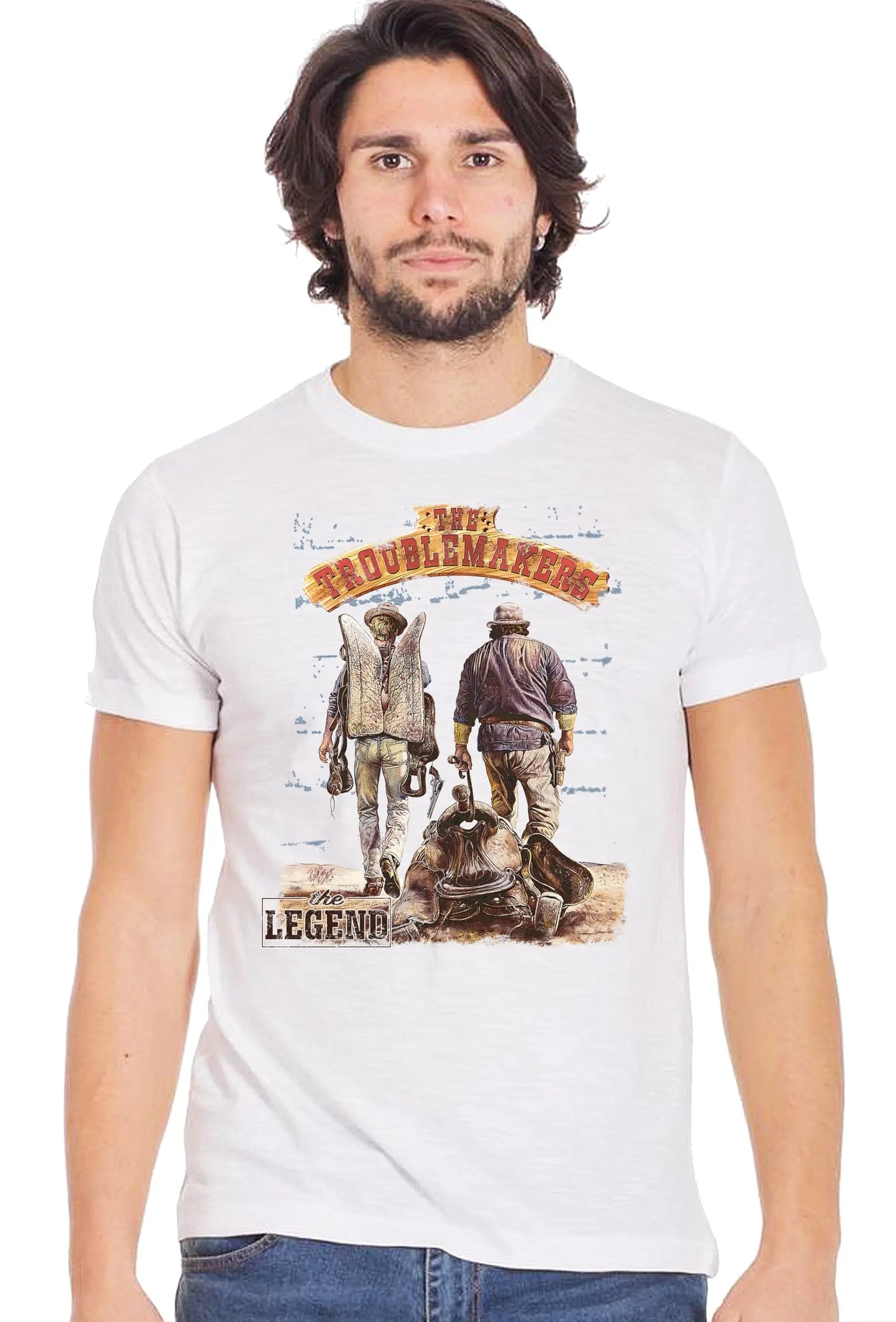 TheTroublemakers Bud spencer e Terence hill 18-70-10-2 T-Shirt Urban Men Uomo 100% Cotone Fiammato BS STREET STYLE