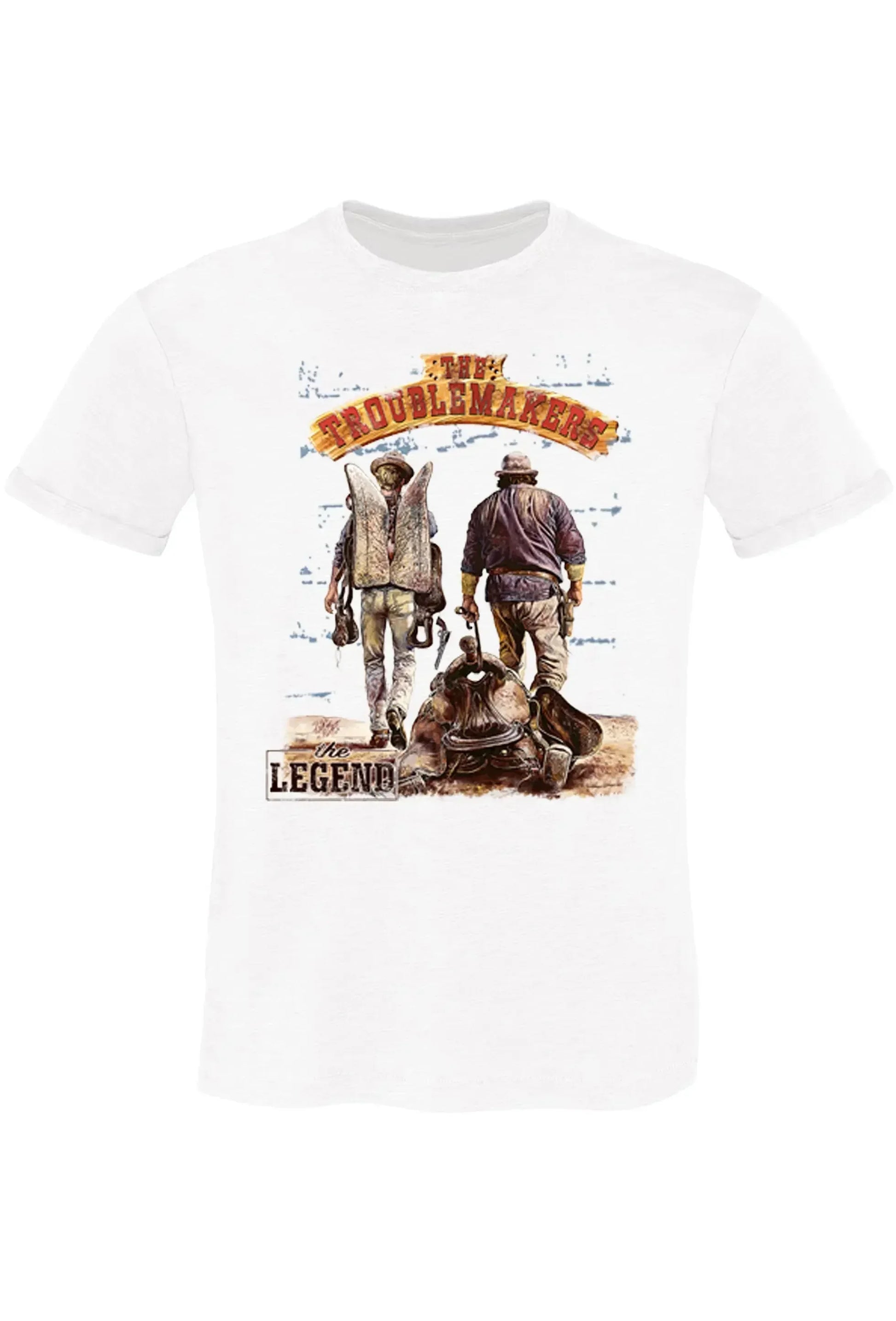 Abbigliamento Uomo Nero Maglietta Uomo Terence Hill E Bud Spencer - Stampa Wild West Legends, Nero Abbigliamento Nostalgia Abbigliamento Uomo Nero Maglietta Uomo Terence Hill E Bud Spencer - Stampa Wild West Legends, Nero Abbigliamento Nostalgia