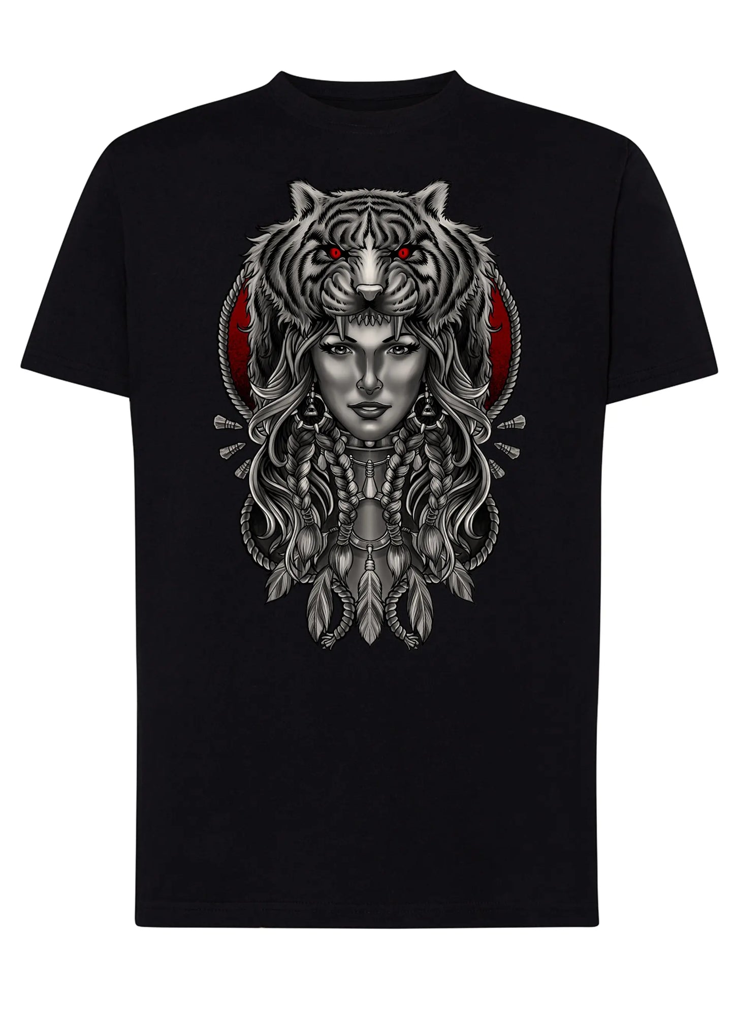 Tiger Hat Skull Motor Tattoo 9056 T-shirt Urban Men Uomo 100% Cotone Pettinato JK STREET STYLE