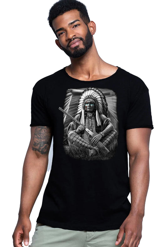 Tribe Tattoo Skull 9050-11 T-shirt Urban Slub Men Uomo 100% Cotone Fiammato JK STREET STYLE