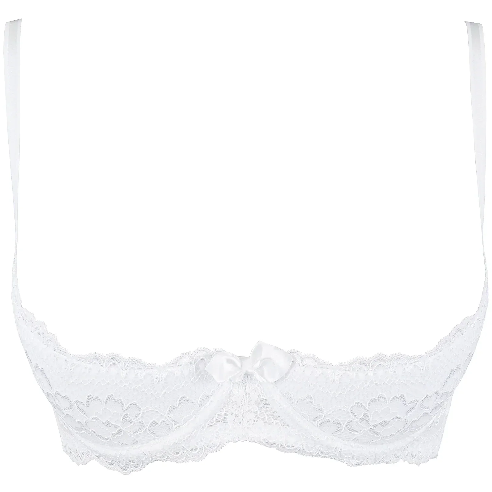 Sexy Open Cup Lace Bra Axami Love Cave White - STREET STYLE