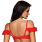 Sexy Ruche Open Cup Shelf Bra Axami Sweet Angel Red-1