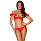 Flirty Ruche Sheer Peek-A-Boo Panty Axami Sweet Angel Red-2