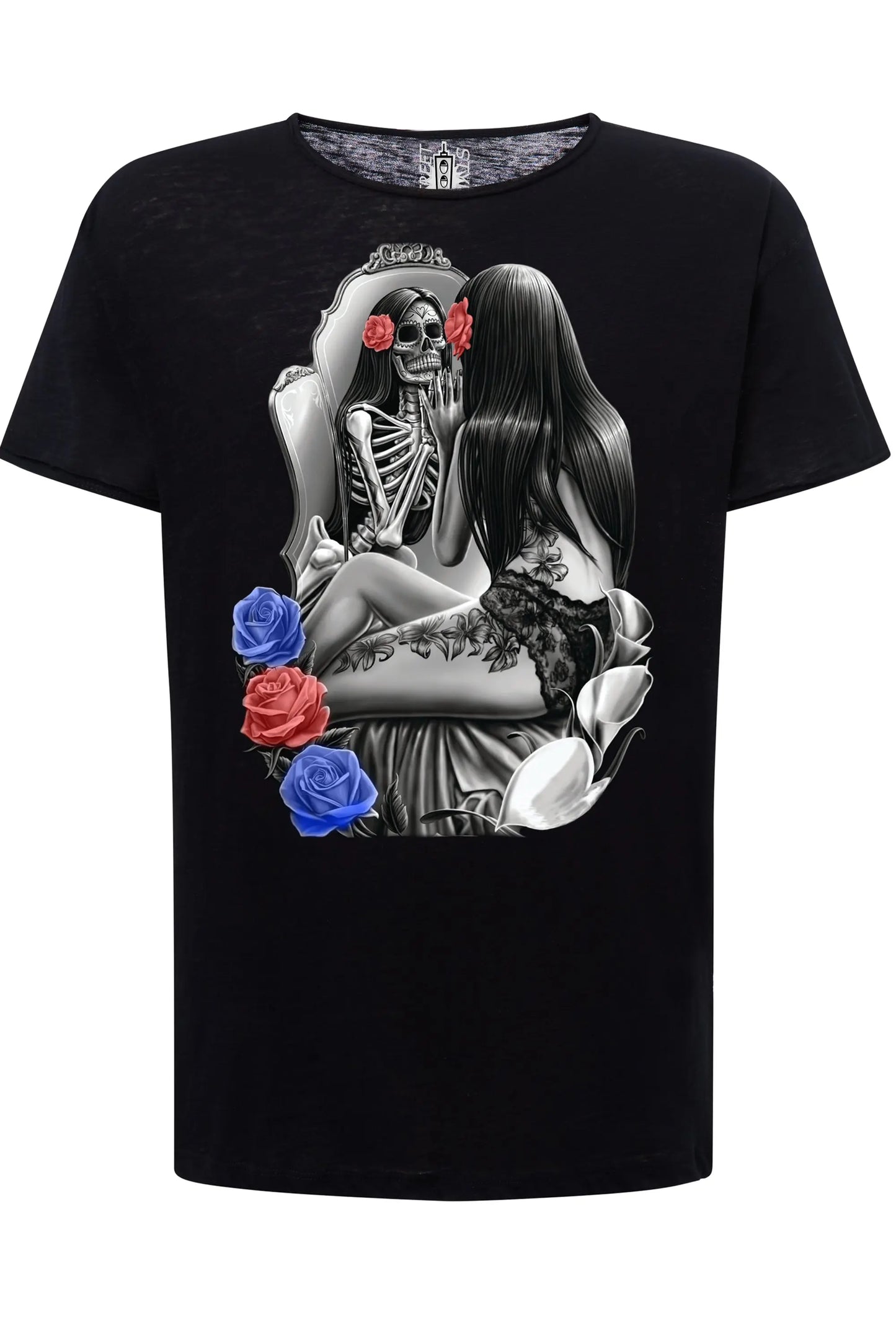 Vanity Tattoo Skull 9050-12 T-shirt Urban Slub Men Uomo 100% Cotone Fiammato JK STREET STYLE