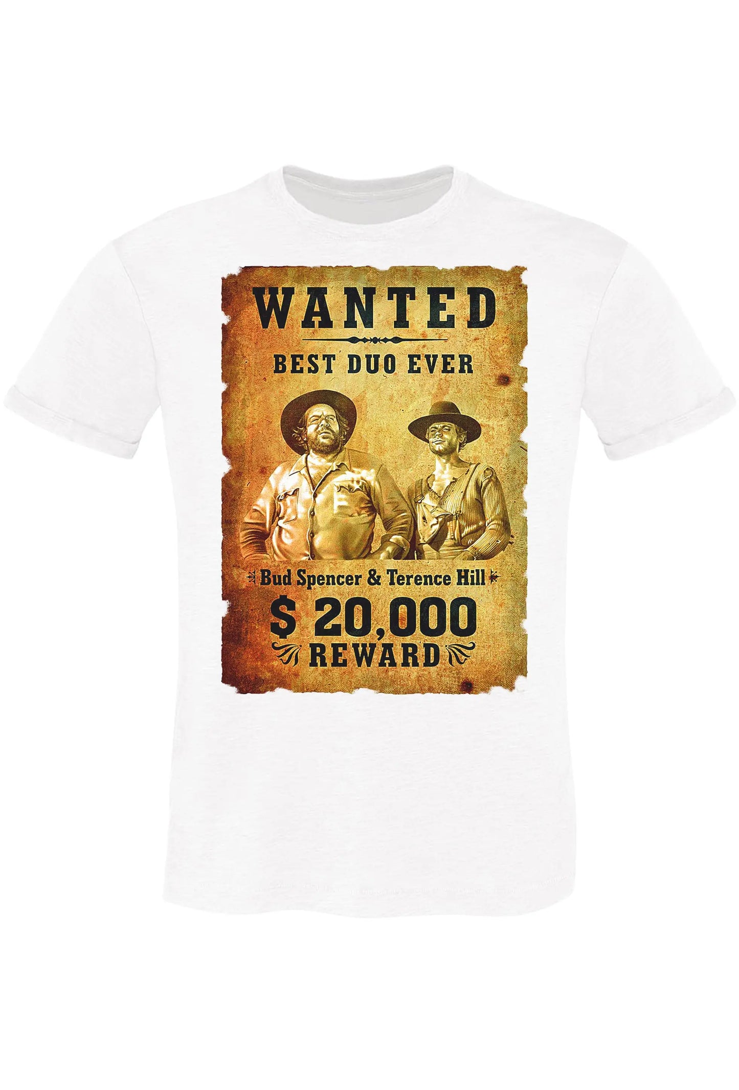 Wanted Bud Spencer 18-70-8 T-Shirt Urban Men Uomo 100% Cotone Fiammato BS STREET STYLE