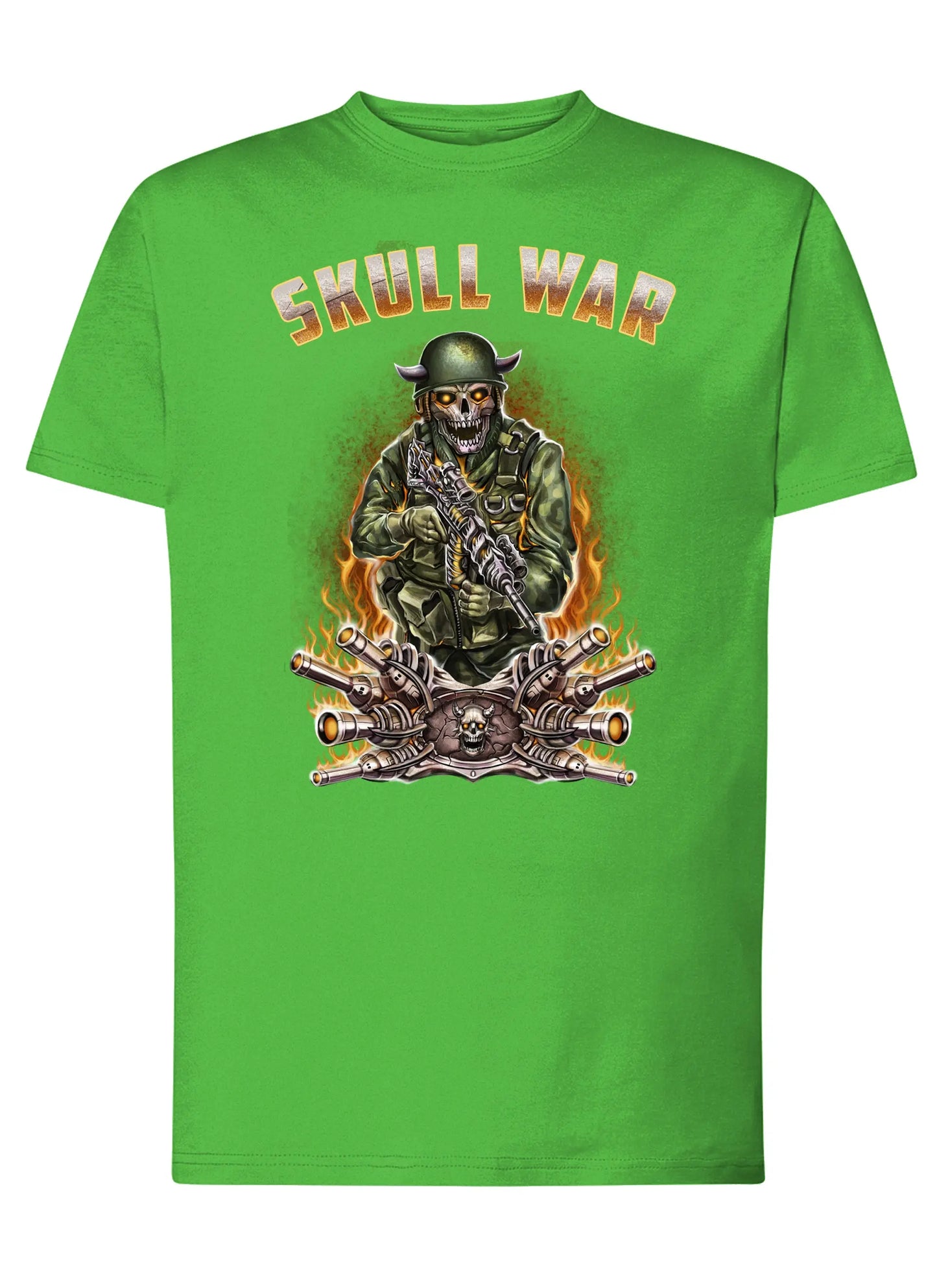 War Skull Tattoo 9053 T-shirt Urban Men Uomo 100% Cotone Pettinato JK STREET STYLE