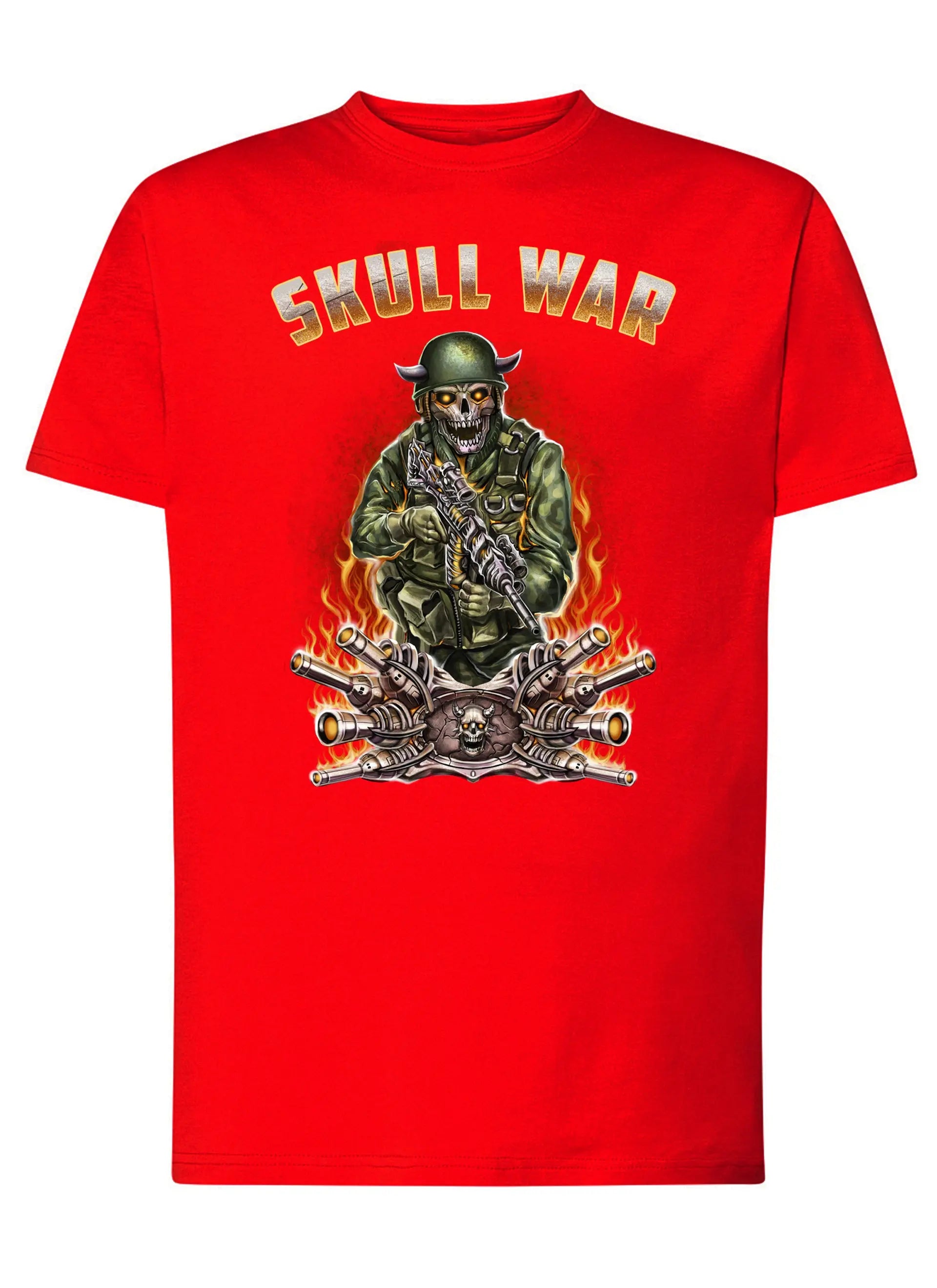 War Skull Tattoo 9053 T-shirt Urban Men Uomo 100% Cotone Pettinato JK STREET STYLE