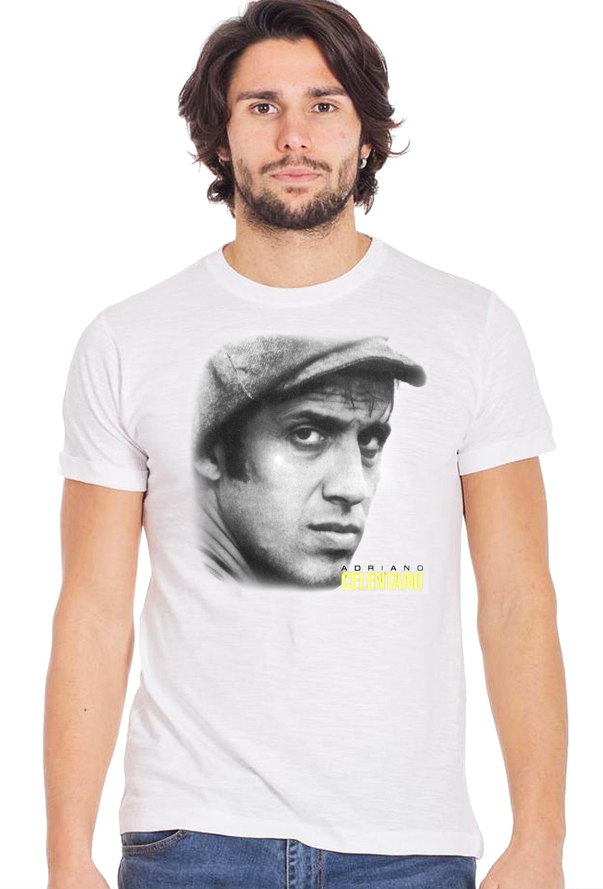 Adriano Celentano The Legend Cantautore Italiano Art. 18-2 T-Shirt Urban Men Uomo 100% Cotone Fiammato BS STREET STYLE