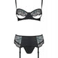 Sexy Open Cup Bra & Sheer Lace Garter String Set Passion Astrida-2