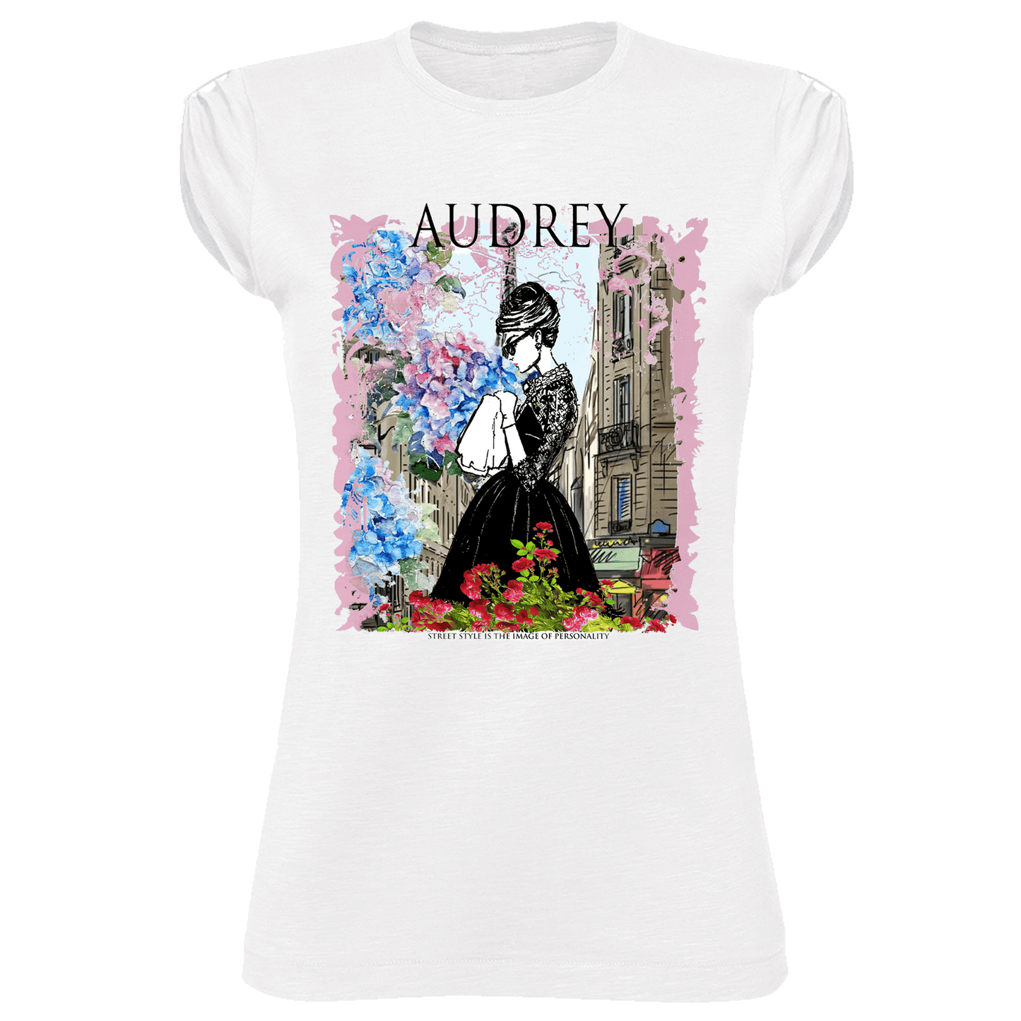 Audrey Hepburn Floral 18-6-4 Moda Urban Slub Lady Donna 100% Cotone Fiammato STREET STYLE