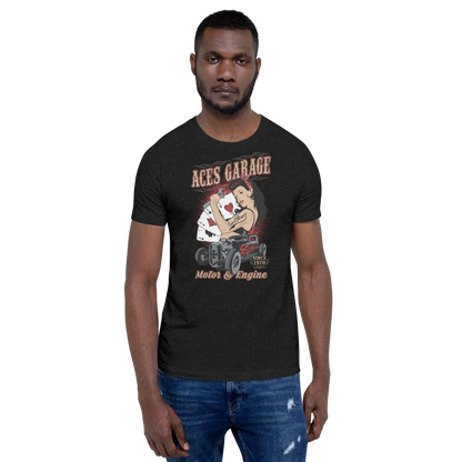 T-shirt Uomo Aces Garage Hot Rod Pin-Up Stile Vintage 10157 Aces garage - STREET STYLE