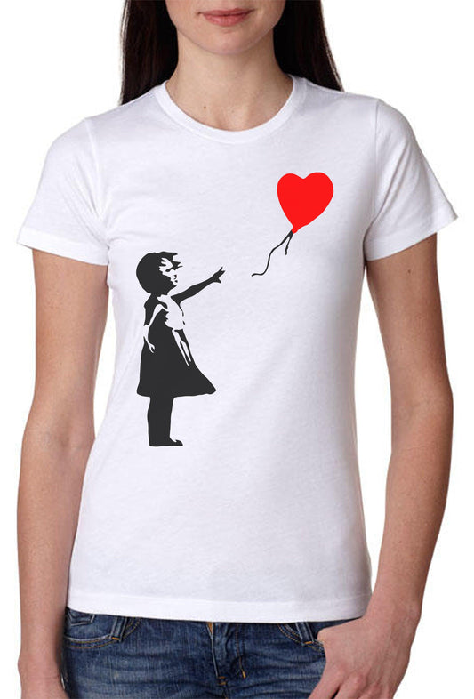 Bambina Banksy 3500 Lady T-Shirt Donna 100% Cotone Pettinato JK STREET STYLE