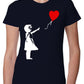 Bambina Banksy 3500 Lady T-Shirt Donna 100% Cotone Pettinato JK STREET STYLE