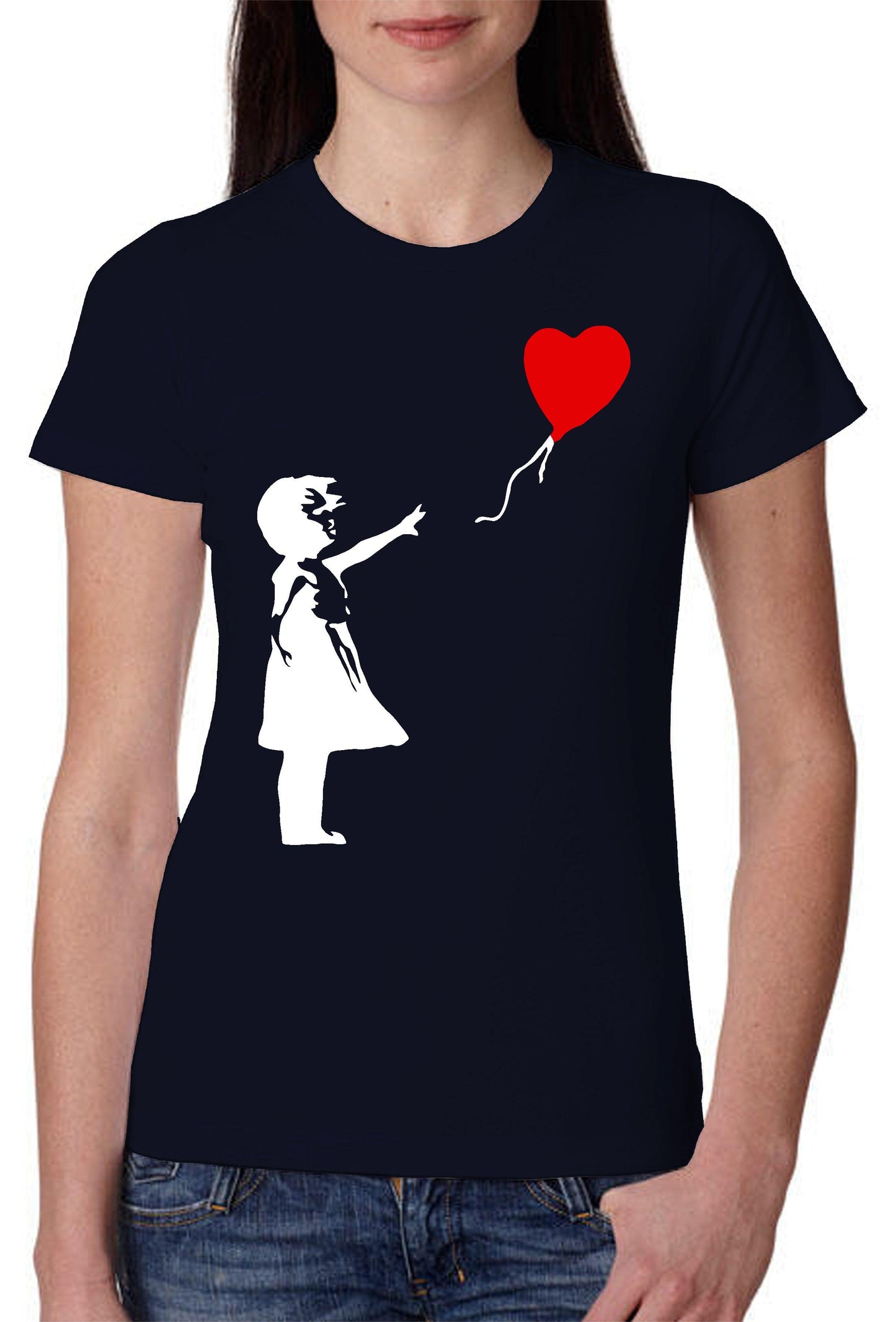 Bambina Banksy 3500 Lady T-Shirt Donna 100% Cotone Pettinato JK STREET STYLE